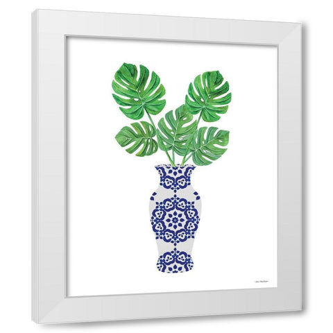 Watercolor Blue Jar White Modern Wood Framed Art Print by Seven Trees  Design
