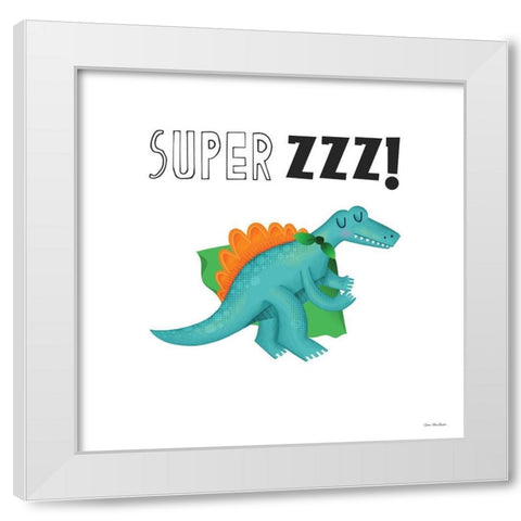Super ZZZ White Modern Wood Framed Art Print by Seven Trees Design