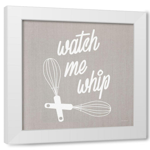 Watch Me Whip White Modern Wood Framed Art Print by Stellar Design Studio