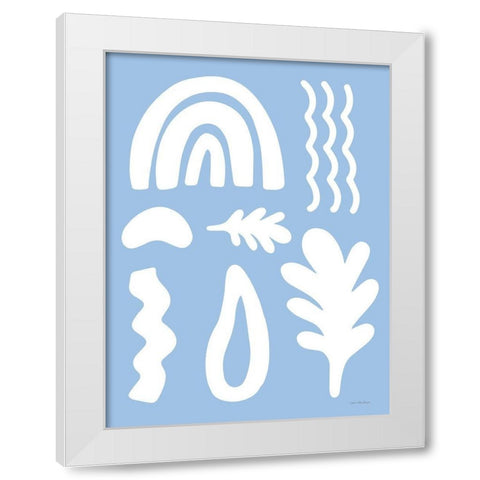 Happy Shapes White Modern Wood Framed Art Print by Seven Trees Design