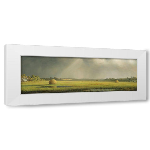 Sun and Rain   White Modern Wood Framed Art Print by Seven Trees Design