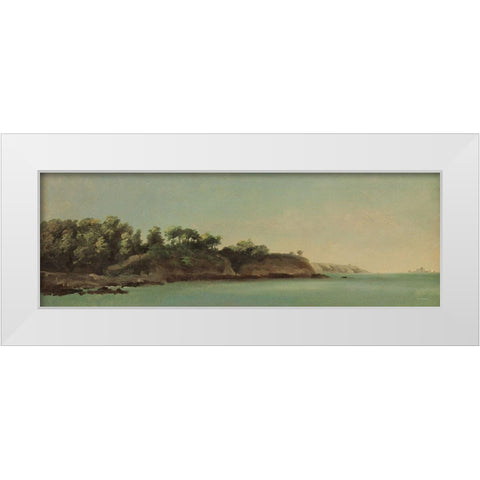 Vintage Landscape   White Modern Wood Framed Art Print by Seven Trees Design
