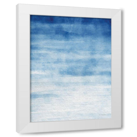 Abstract Blue White Modern Wood Framed Art Print by Seven Trees Design
