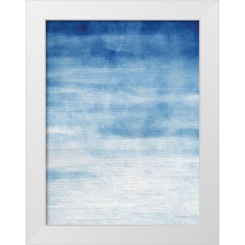 Abstract Blue White Modern Wood Framed Art Print by Seven Trees Design