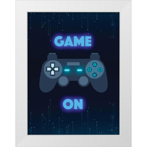 Game On     White Modern Wood Framed Art Print by Seven Trees Design