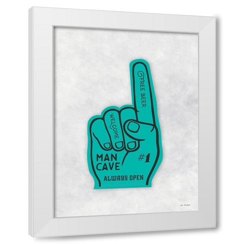 Man Cave Foam Hand White Modern Wood Framed Art Print by Seven Trees Design