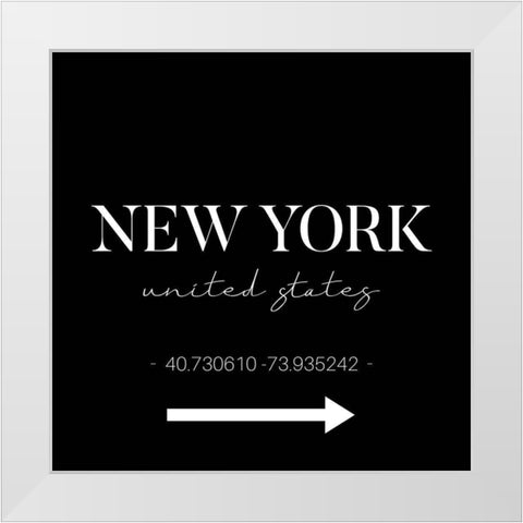 New York Sign    White Modern Wood Framed Art Print by Seven Trees Design