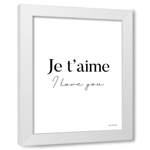 I Love You in French White Modern Wood Framed Art Print by Seven Trees Design