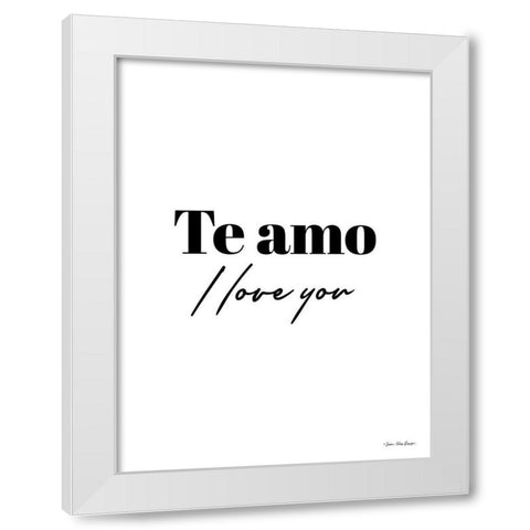 I Love You in Spanish White Modern Wood Framed Art Print by Seven Trees Design