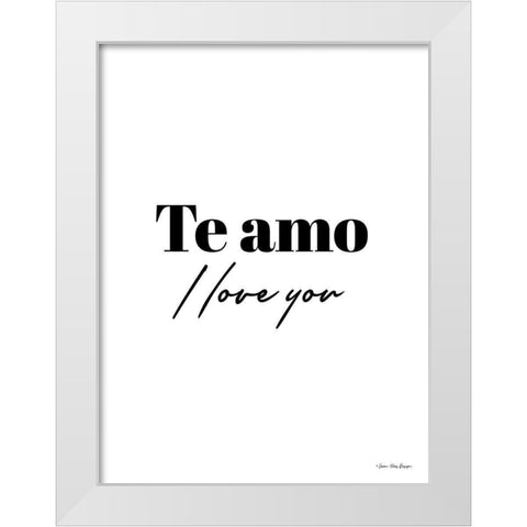 I Love You in Spanish White Modern Wood Framed Art Print by Seven Trees Design