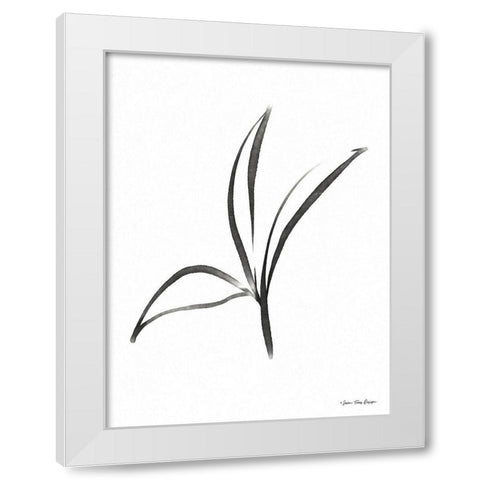 Black Botanical Watercolor White Modern Wood Framed Art Print by Seven Trees Design