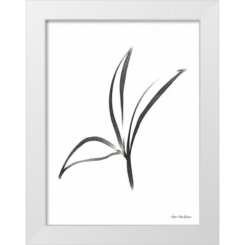 Black Botanical Watercolor White Modern Wood Framed Art Print by Seven Trees Design