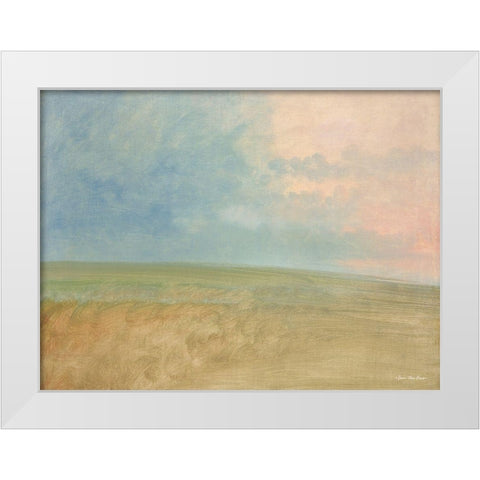 Peaceful Field White Modern Wood Framed Art Print by Seven Trees Design