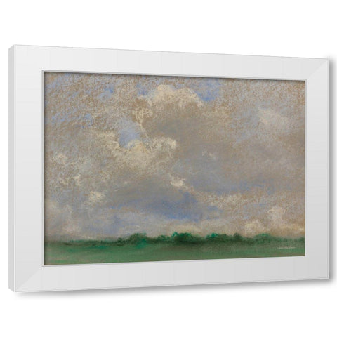 The Abstract Horizon White Modern Wood Framed Art Print by Seven Trees Design
