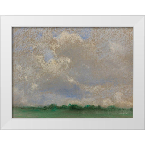 The Abstract Horizon White Modern Wood Framed Art Print by Seven Trees Design