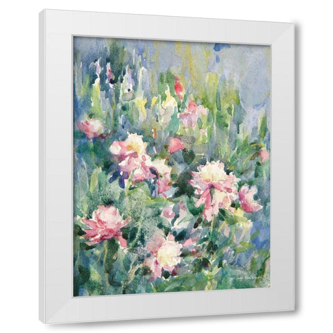 Watercolor Garden of Roses White Modern Wood Framed Art Print by Seven Trees Design