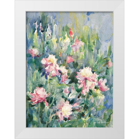 Watercolor Garden of Roses White Modern Wood Framed Art Print by Seven Trees Design