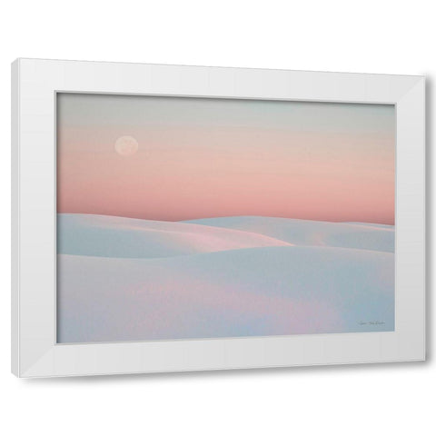 Moon and Dunes White Modern Wood Framed Art Print by Seven Trees Design