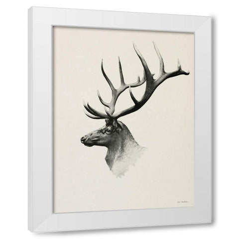 Mountain Reindeer    White Modern Wood Framed Art Print by Seven Trees Design