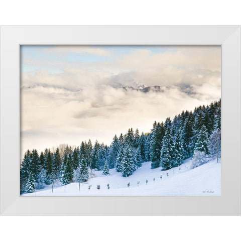 Pines in the Sky    White Modern Wood Framed Art Print by Seven Trees Design