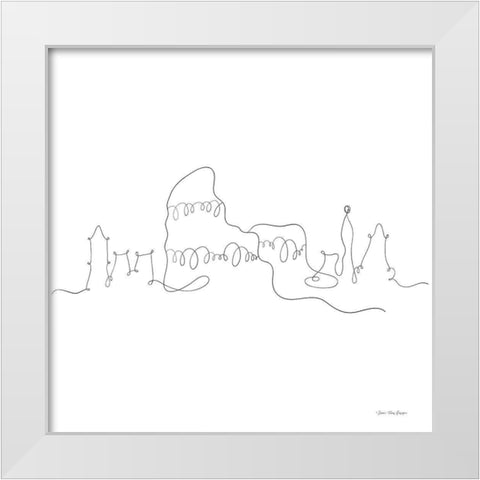 One Line Rome White Modern Wood Framed Art Print by Seven Trees Design