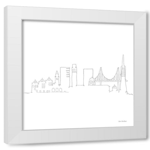One Line San Francisco White Modern Wood Framed Art Print by Seven Trees Design