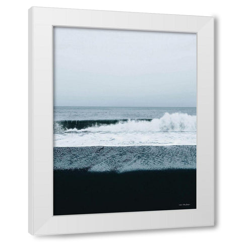 Black Beach White Modern Wood Framed Art Print by Seven Trees Design