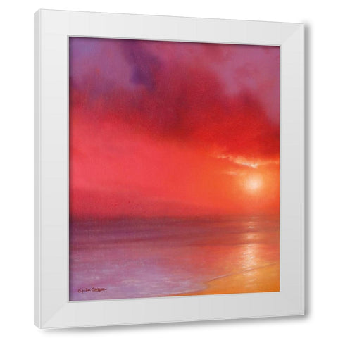 Sunset in Red White Modern Wood Framed Art Print by Gagnon, Tim