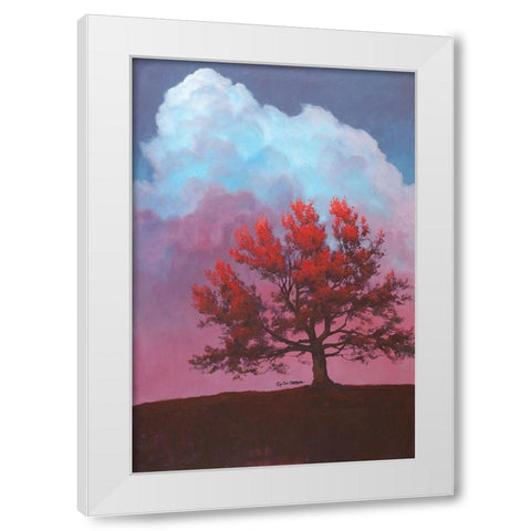 Red Tree White Modern Wood Framed Art Print by Gagnon, Tim