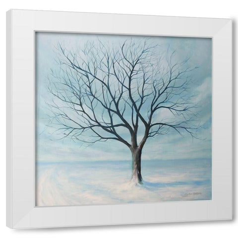 Winter Tree White Modern Wood Framed Art Print by Gagnon, Tim