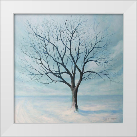 Winter Tree White Modern Wood Framed Art Print by Gagnon, Tim