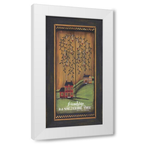 Friendship is a Sheltering Tree White Modern Wood Framed Art Print by Crawford, Tonya