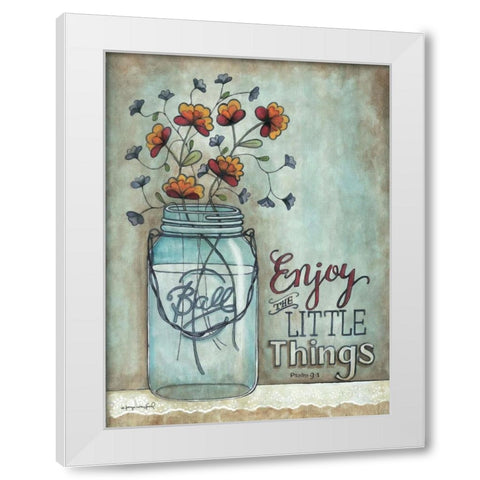 Enjoy the Little Things White Modern Wood Framed Art Print by Crawford, Tonya