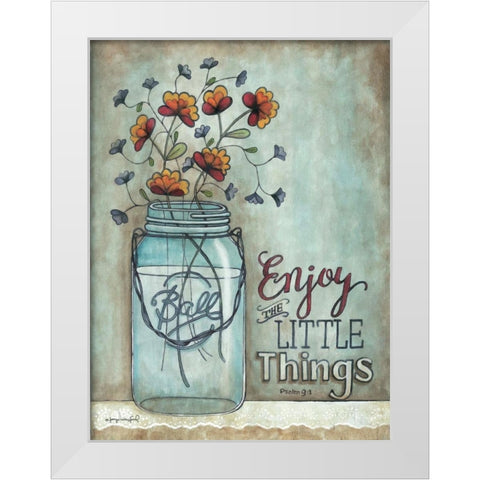 Enjoy the Little Things White Modern Wood Framed Art Print by Crawford, Tonya