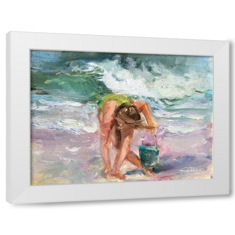 Something Shiny White Modern Wood Framed Art Print by Owen-Cullimore, Tracey