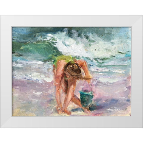 Something Shiny White Modern Wood Framed Art Print by Owen-Cullimore, Tracey