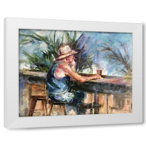 Itâ€™s 5:00 Somewhere White Modern Wood Framed Art Print by Owen-Cullimore, Tracy