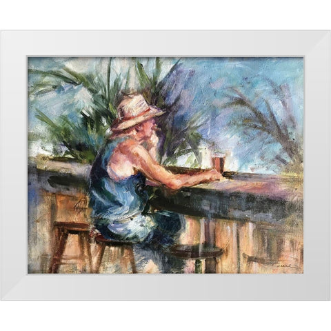 Itâ€™s 5:00 Somewhere White Modern Wood Framed Art Print by Owen-Cullimore, Tracy