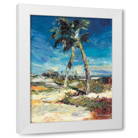 Twin Palm White Modern Wood Framed Art Print by Owen-Cullimore, Tracey