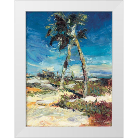 Twin Palm White Modern Wood Framed Art Print by Owen-Cullimore, Tracey