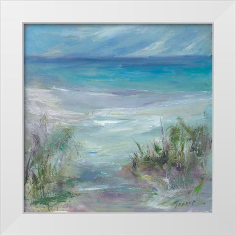 Blue Horizons White Modern Wood Framed Art Print by Owen-Cullimore, Tracy