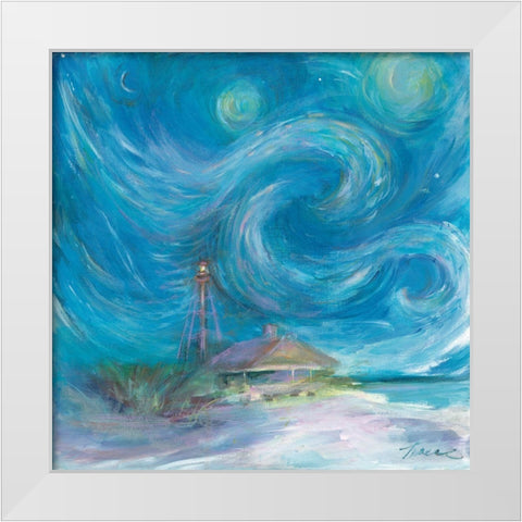 Starry Night White Modern Wood Framed Art Print by Owen-Cullimore, Tracy