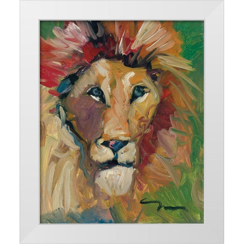 The King White Modern Wood Framed Art Print by Trujillo, Jose