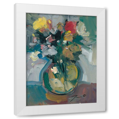 Glass Vase White Modern Wood Framed Art Print by Trujillo, Jose