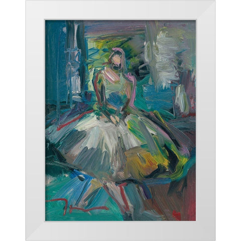 Ballerina White Modern Wood Framed Art Print by Trujillo, Jose