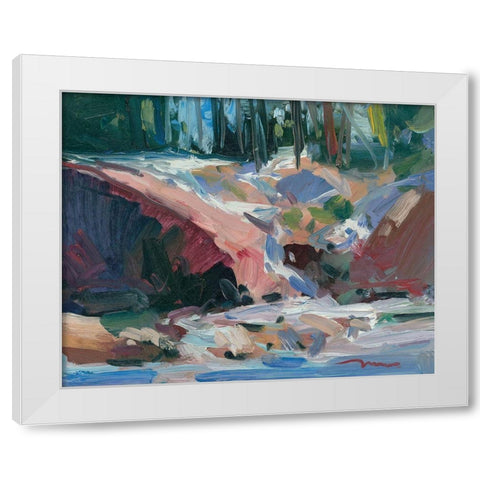 Cascade White Modern Wood Framed Art Print by Trujillo, Jose