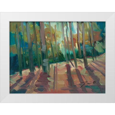 Backlit Woods White Modern Wood Framed Art Print by Trujillo, Jose