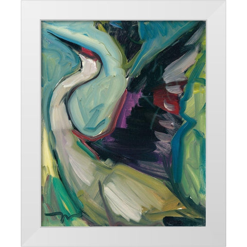 The Flight White Modern Wood Framed Art Print by Trujillo, Jose