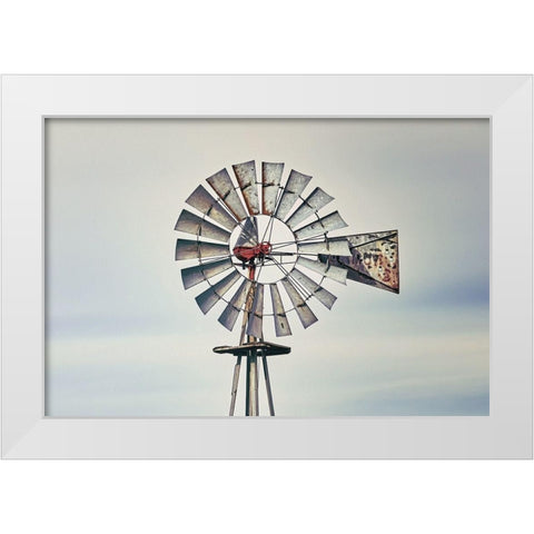Windmill Close-Up White Modern Wood Framed Art Print by White Ladder
