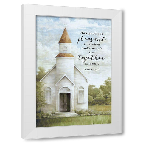 Live Together in Unity White Modern Wood Framed Art Print by White Ladder